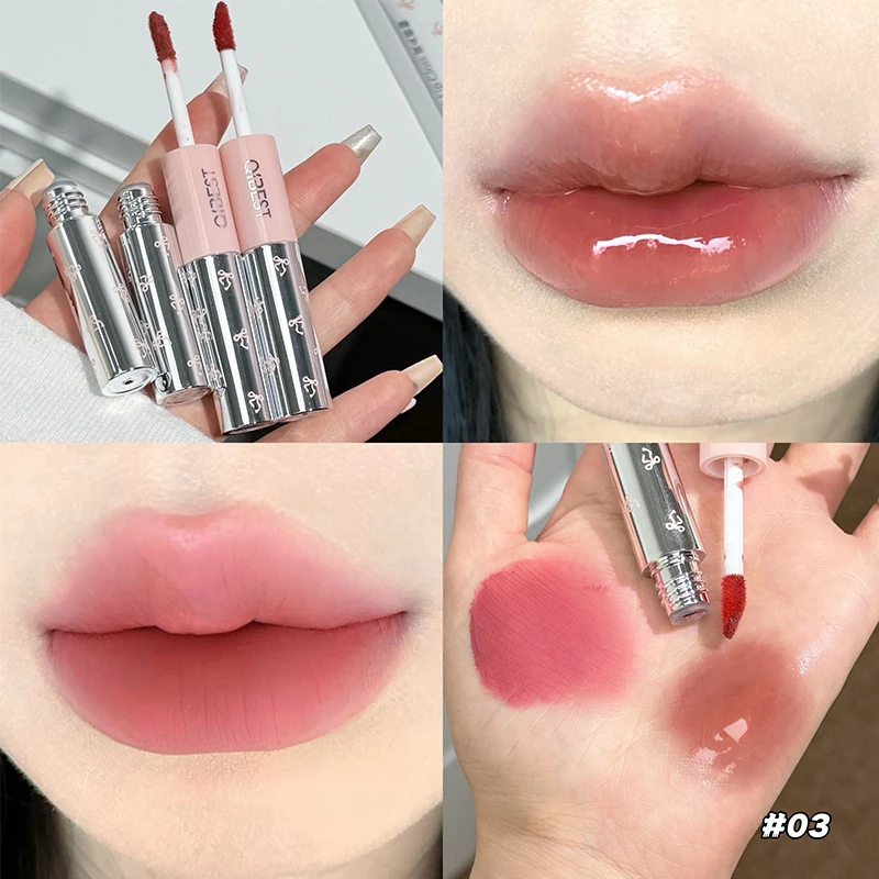 Lip Tint Korean - QIBEST Double tête mat velours liquide